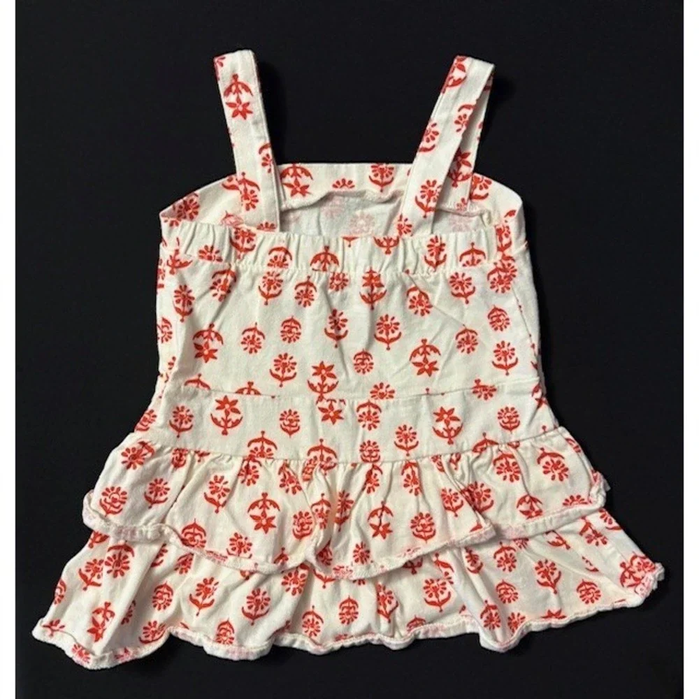 Baby Gap sleeveless dress size 18-24 months white background with red flowers